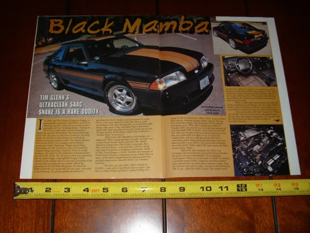 1992 Shelby Saac Ford Mustang  Original 2001 Article