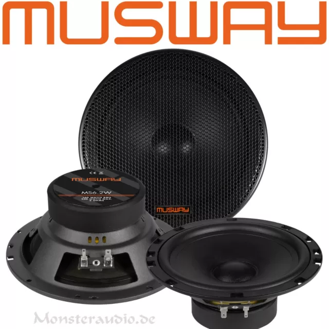 Musway MS-6.2W 200W 16,5cm Kicker Tieftöner Auto Lautsprecher 165mm Bass Woofer