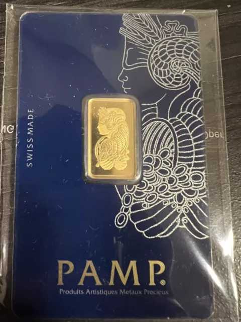 PAMP Pure Gold Bar 5 g 24 ct 999.9 Bullion Minted Lady Fortuna Suisse Veriscan