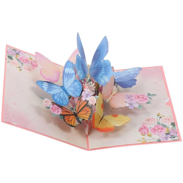 PAPILLONS CARTE DE voeux Pliable Carte de message pliante Cadeau de
