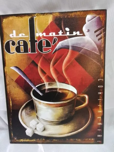 Werbung Eisen Blech Schild Kaffee Frankreich 33x25 Küche Cafe Geschenk Reklame