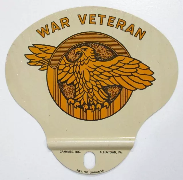 Vintage 1940s 1950s Military War Veteran Patriotic Eagle License Plate Topper Vintage 1940s 1950s Military War Veteran Patriotic Eagle License Plate Topper