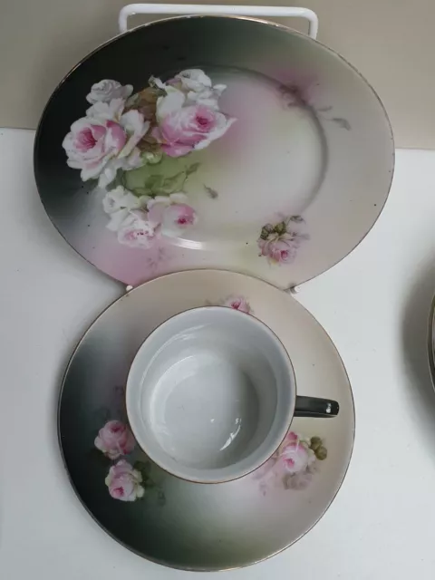 Antique Schmidt & Co Victoria China Cup Saucer & Plate c1904-18 Made in Austria 3