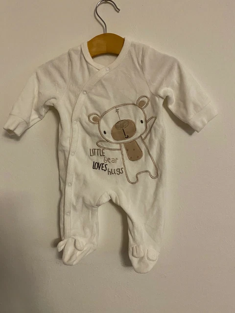 PEP CO Little Bear Hugs Cotton Mix Velour Baby Body Suit Age 0 3