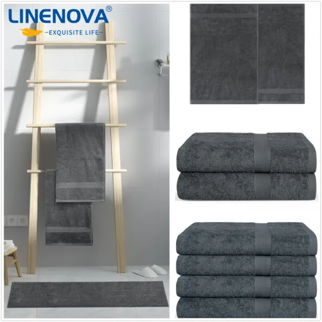 LINENOVA 100% Cotton Towels (3 Sizes & 8 Colours) 550GSM Bath Towel Hand Towel