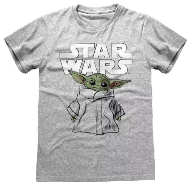 Star Wars - The Mandalorian 'Child Sketch' (Gris) T-Shirt