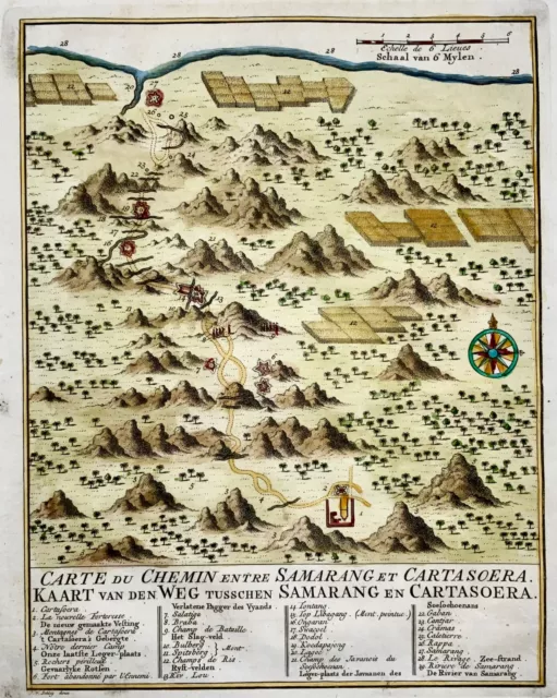 1763 Map of Indonesia, Semarang, Kartasoera, Soerabaya by Schley 2