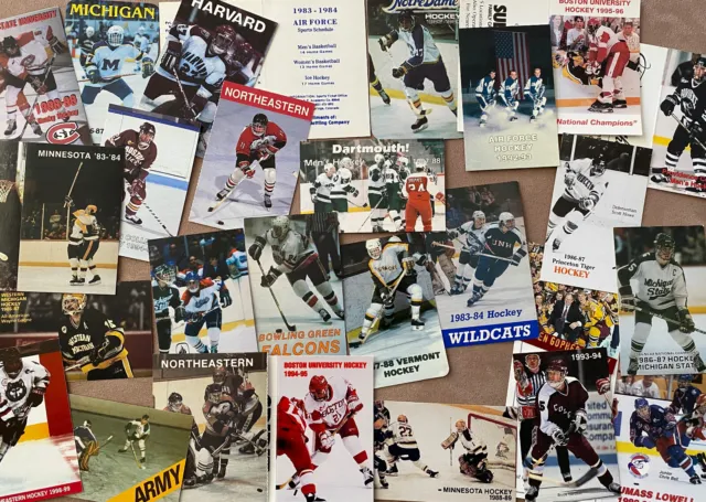 Lot 25 Diff MEN'S COLLEGE ICE HOCKEY Schedules 1980s 1990s Nice Mix of Teams