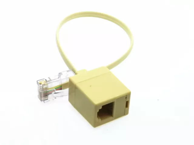 1x Telephone RJ11 6P4C Female to Ethernet RJ45 8P8C Male Adapter Converter