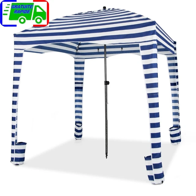 Cabane De Plage OutdoorMaster Avec Frange – Auvent Portable UPF 50+ 6x6