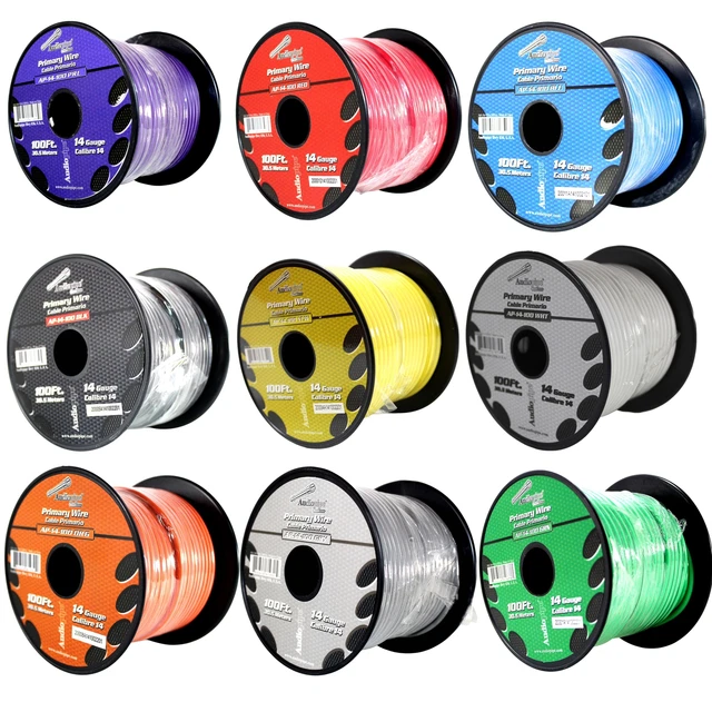 Audiopipe 14 GA 100 FT CCA Stranded Primary Ground Power Remote Wire Spool 9 PK