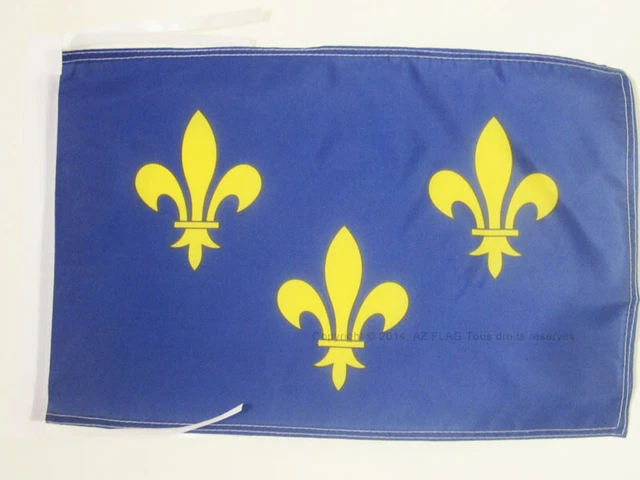 DRAPEAU 3 FLEUR DE LYS BLEU ET OR 45x30cm - PAVILLON ROYAUME DE FRANCE