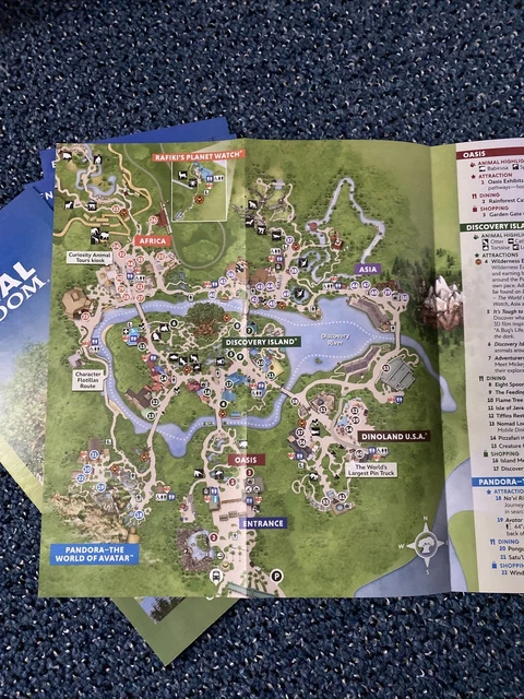 NEW 2023 ANIMAL KINGDOM Walt Disney World Guide Map in English £1.90 ...