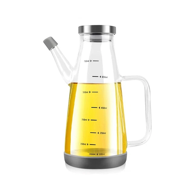 Aceite de vidrio de alto borosilicato para cocinar, dispensador de aceite y vinagre de 25 floz CG1