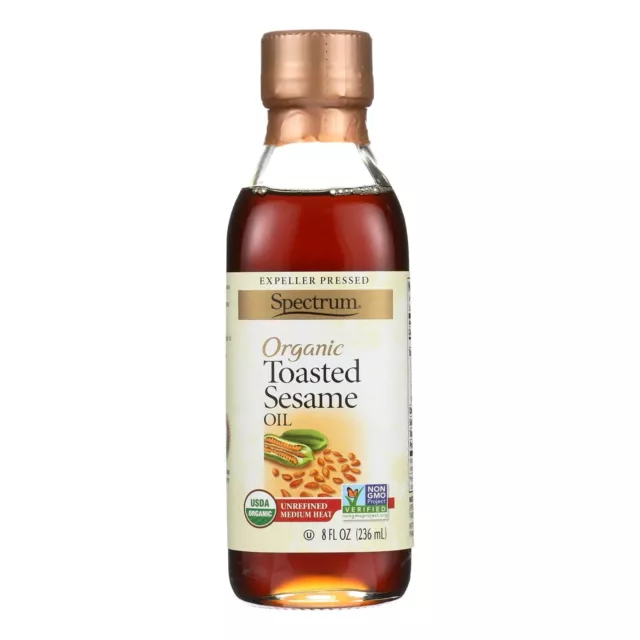 Spectrum Naturals Organic Toasted Sesame Oil - Unrefined, 8 Ounce - 6 per case.