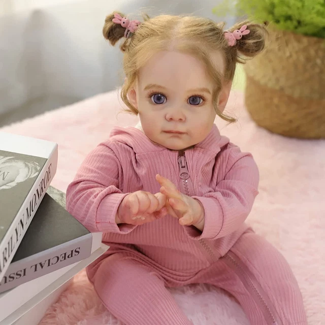 22" Reborn Baby Dolls Realistic Girl Handmade Vinyl Silicone Newborn Dolls Gifts
