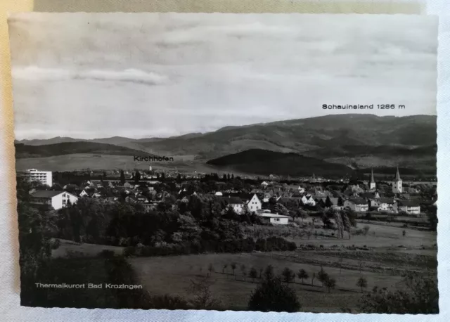 Postkarte AK ungelaufen alt Bad Krozingen Panorama echte Fotografie Schauinsland