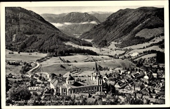 Ak Mariazell Steiermark, Talblick gegen Hochschwab - 3202730