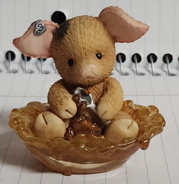 RARE Enesco TLP This Little Piggy Stuck On You Pig Sitting In A Caramel Bowl