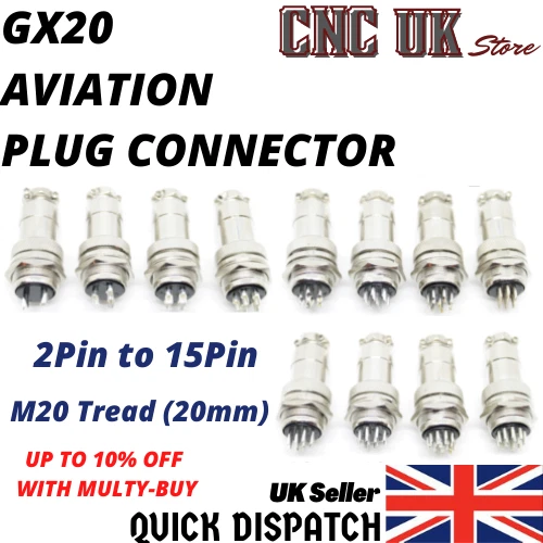 GX20 Aviation Plug 6 Pin 20mm Metal Male Female Panel Cable - Foto 2