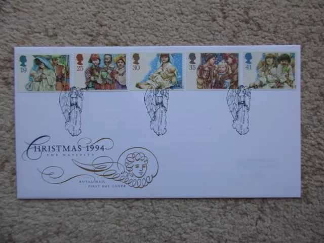 1994 Christmas Gpo First Day Cover, Bethlehem (Angel & Trumpet) H/S