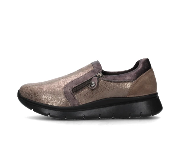 ENVAL SOFT SCARPE Sneakers Slip On Pelle Donna 6774922 Taupe
