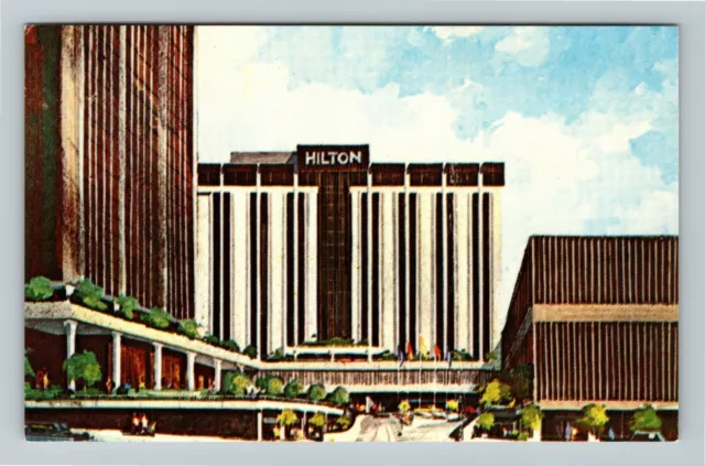 Omaha NE- Nebraska, The Omaha Hilton, Outside View, Aerial, Vintage Postcard