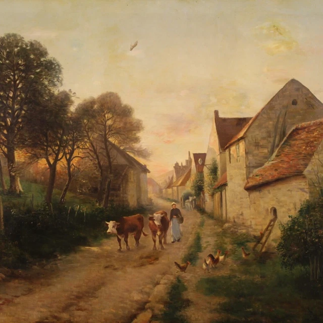 Antico quadro con paesaggio firmato Rocca - La Commode di Davide Corno