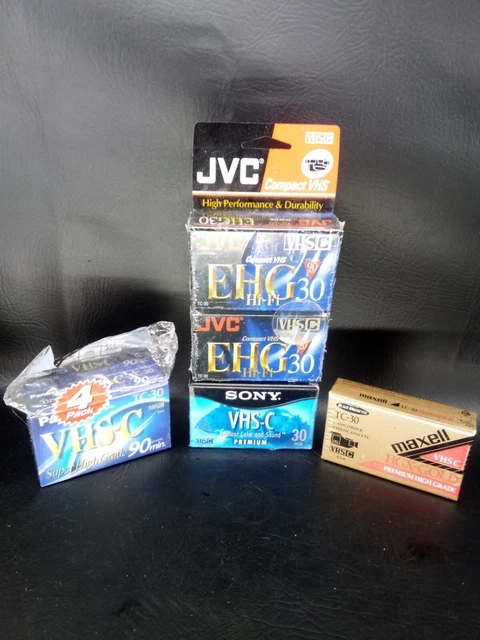 VHS-C Camcorder Tape Lot of 6 Maxell SONY JVC NEW SEALED VHSC BLANK