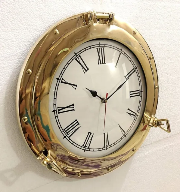 Marine Wall Clock Nautical Sailor Brass Porthole Clock Maritime Antique Gift