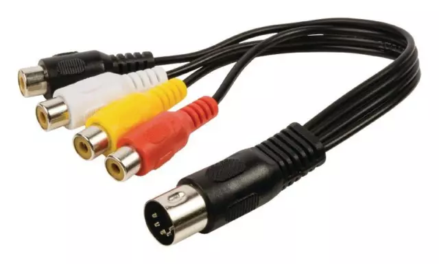 Câble adaptateur audio din à connecteur din 5 broches mâle vers 4x rca femelles