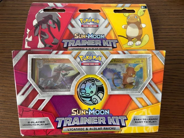 Pokemon Lycanroc & Alolan Raichu Sun and Moon Trainer Kit TCG 2017 Sealed