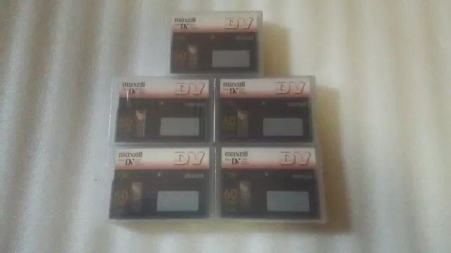 Lote de 5 (CINCO) cintas de casete de vídeo digital Maxell Mini DV de 60...
