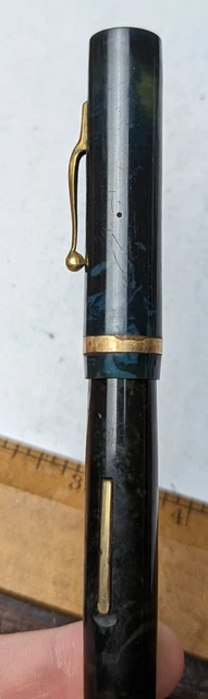 Carter's 5117 blue vintage fountain pen oversized 14k gold nib 6