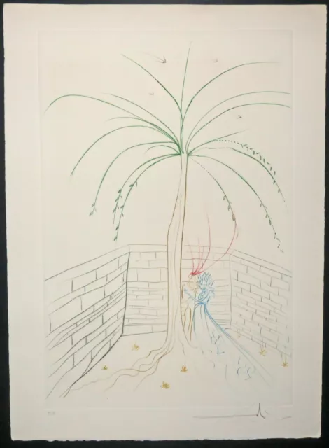 DALI Salvador "Le premier rendez-vous,La Quête du Graal" Gravure originale signé