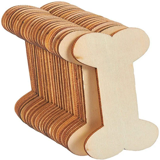 40 piezas inacabadas de huesos de perro de madera recortes de huesos en forma de hueso madera