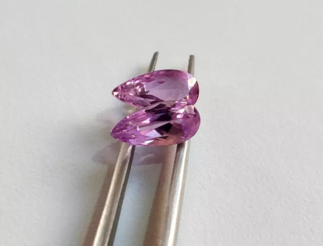 Naturel Rose Kunzite Poire Coupe Assorti Paire à Facettes 5.22 CT Pierres 3