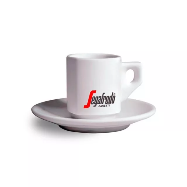 Segafredo Espressotasse mit Untertasse  - weiß mit Logo