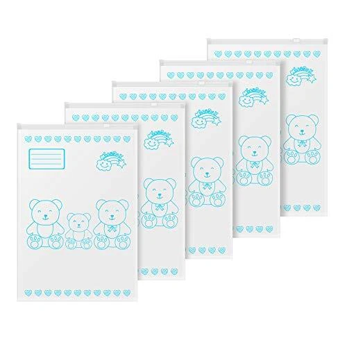 Leenou Lot de 12 sachets transparents avec curseur en polyéthylène glacé pour...