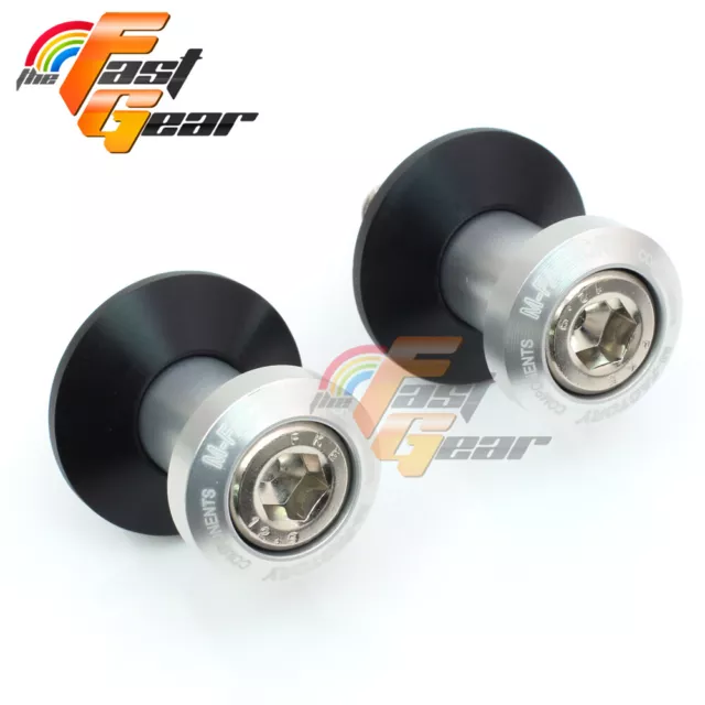 CNC Silver Billet Racing Swingarm Spools Fit Kawasaki ZX6R/ZX6RR/636 1998-2012