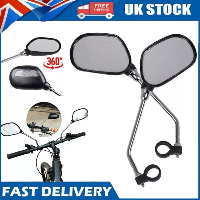 Pair Bicycle Handlebar Wing Rear View Mirror Mobility Scooter Mountain Bike MTB