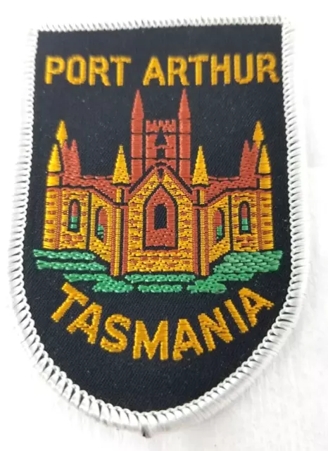 Port Arthur Tasmania Castle Patch Shield Embroidered Australia Vintage 1970s