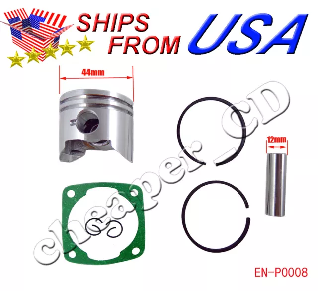 Piston Set 49cc 2 Stroke Engine Mini Quad ATV Pocket Dirt Bike 44mm