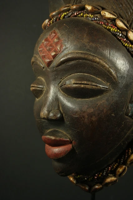 African Black Okuyi helmet mask - PUNU tribe - Gabon, TRIBAL ART,  CRAFTS 7