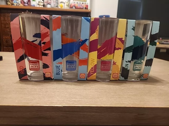 Hungry Jacks 2023 Wild Summer Promotional Glasses Full Set of 4