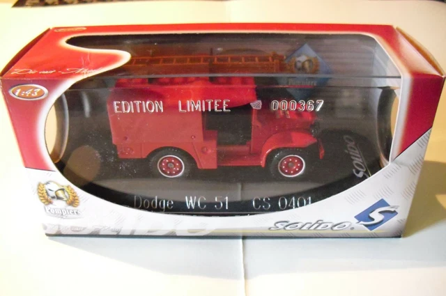 DODGE WC51 - POMPIERS - CLUB SOLIDO N° 0401 - Edition Limitée N° 000367 - 1/43