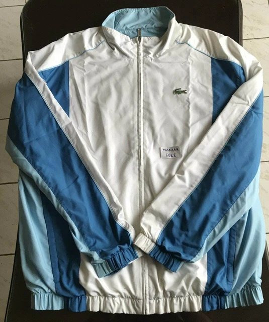 LACOSTE SPORT TRACKSUIT Top White Blue Size 7 1m92 XXL Used Vintage Authentic EUR 106 80 PicClick FR