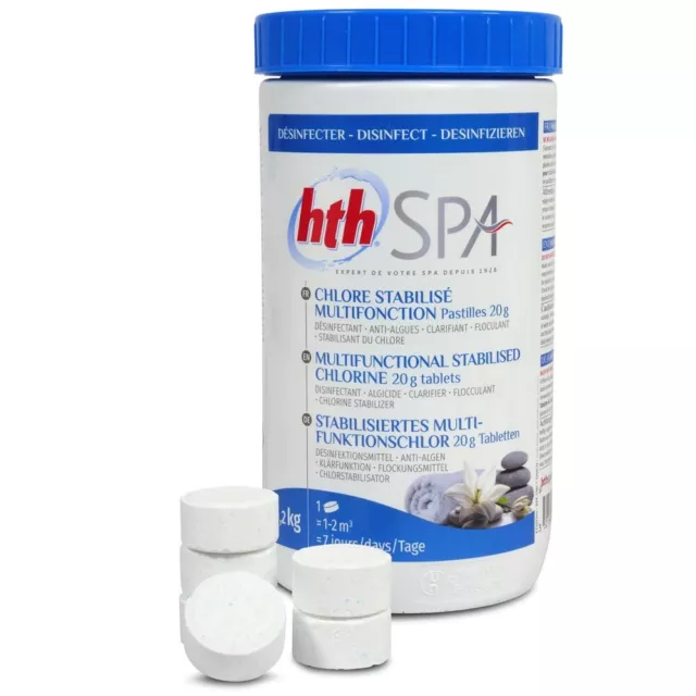 hth SPA Multifunktionschlor Tabs á 20g Chlortabletten 1,2 kg Dose Whirlpool 5in1