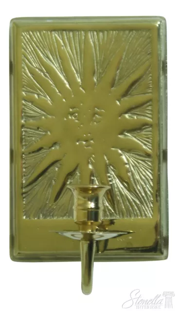 LF52571EC: VIRGINIA METALCRAFTERS Sunburst Brass Candelabra Wall Sconce