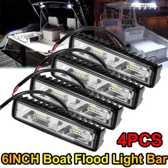 4X 6INCH LED Marine Spreader Deck/Mast Work lights For boat Flood Light Bar